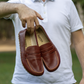 mens leather tornado brown barefoot shoes