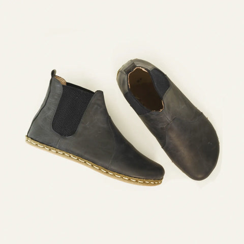 mens navy blue handmade chelsea barefoot boots