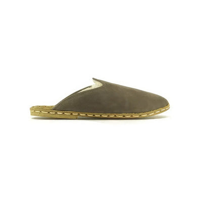 mens sheepskin slippers gray