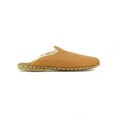 mens sheepskin slippers orange