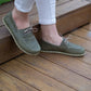 military green leather barefoot minimalist shoes for women