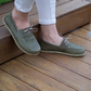 Military Green Women's Leather Earthing Barefoot Shoes-Women Barefoot Shoes Modern-Nefes Shoes-5-Nefes Shoes