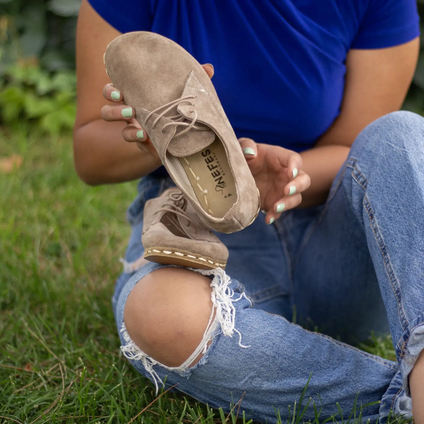 milky brown handmade womens barefoot leather minimalist shoes