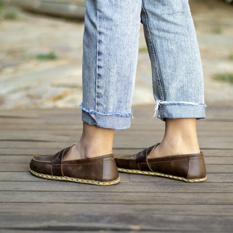 minimalist barefoot earthing shoes crazy classic brown women