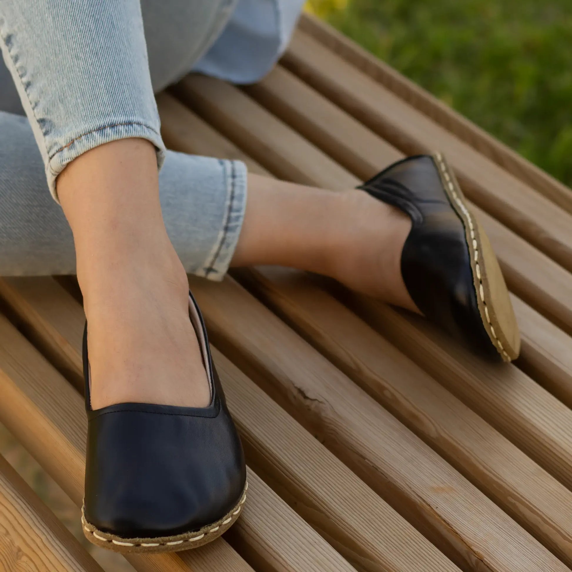 Barefoot Flat Shoes Black for Women Nefes Shoes