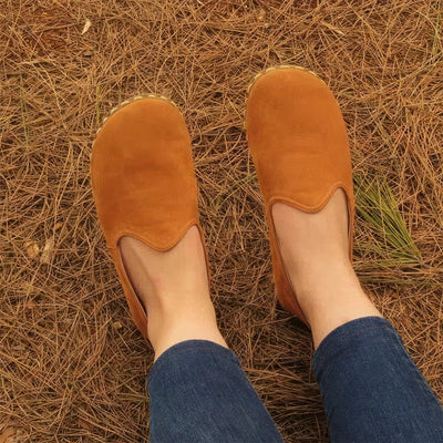 minimalist barefoot walking shoes women orange tone