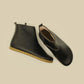 minimalist black leather barefoot boots women zipper