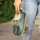 minimalist handmade barefoot leather shoes toledo green women