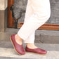 minimalist handmade barefoot loafers women burgundy