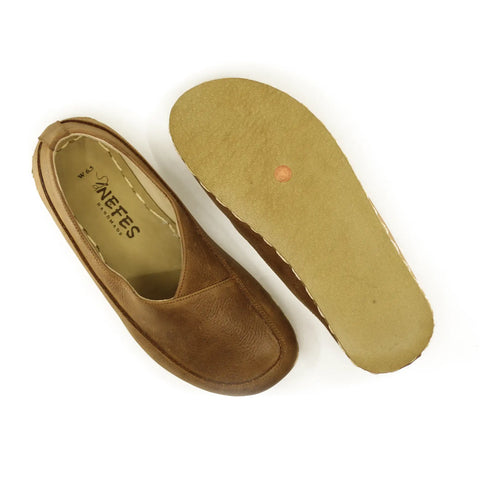 minimalist handmade barefoot loafers women matte brown
