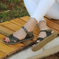minimalist huarache sandals women olive green leather