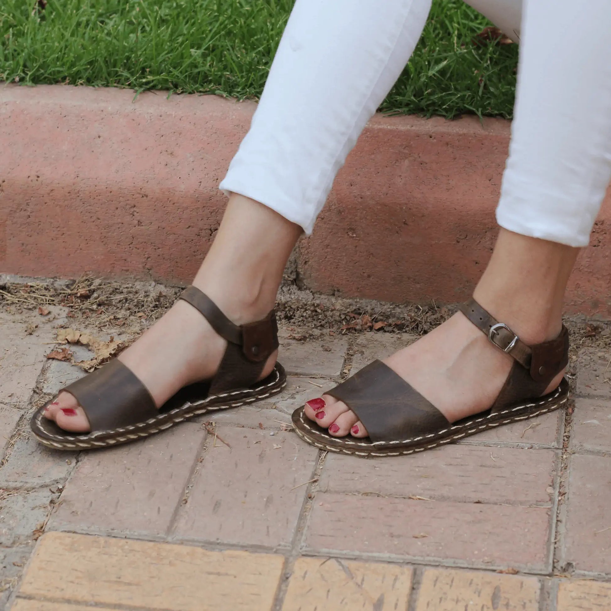 minimalist leather barefoot huarache sandals womens band