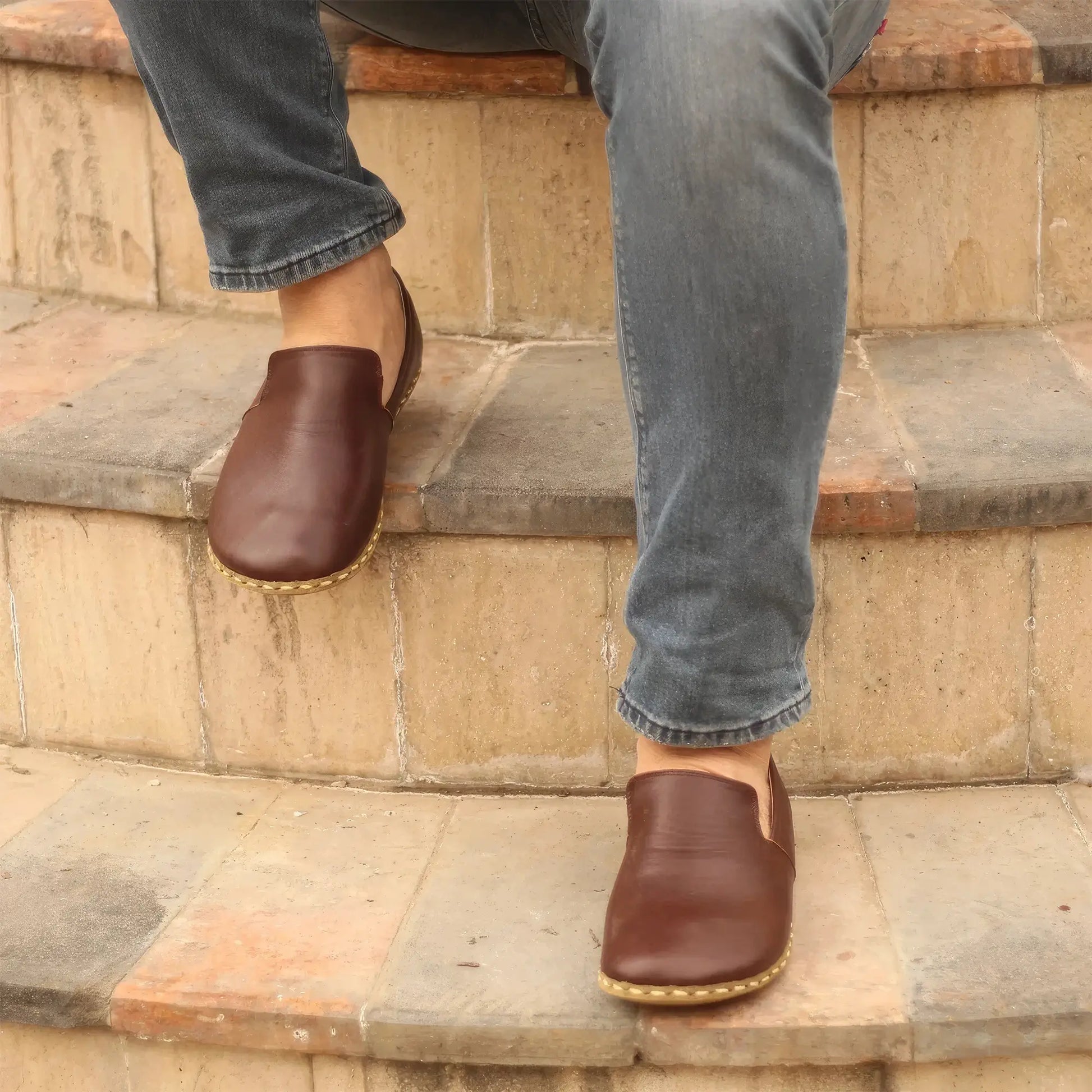 minimalist orange leather barefoot oxford shoes women