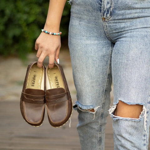 natural barefoot earthing shoes crazy classic brown women