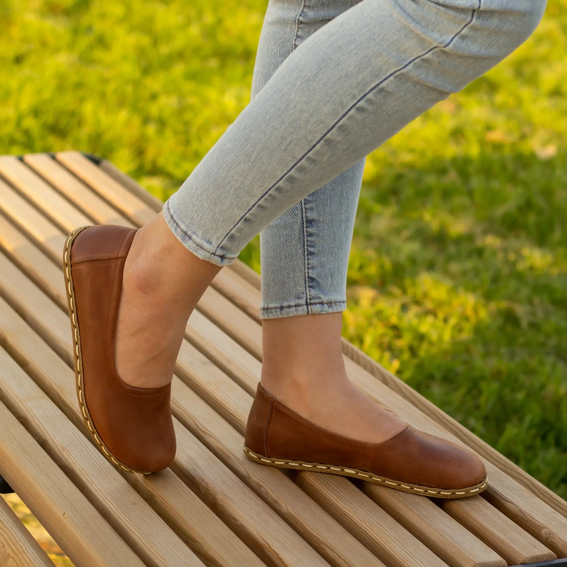 natural barefoot flat shoes light brown for women
