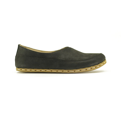 natural handmade barefoot loafers for women black