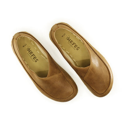 natural handmade barefoot loafers for women matte brown