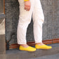 natural handmade barefoot loafers for women yellow