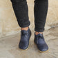 Navy Blue Barefoot Leather Men's Laced Short Boots-Ayakkabılar-nefesshoes-5-Nefes Shoes