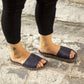 navy blue barefoot slipper women handmade comfort