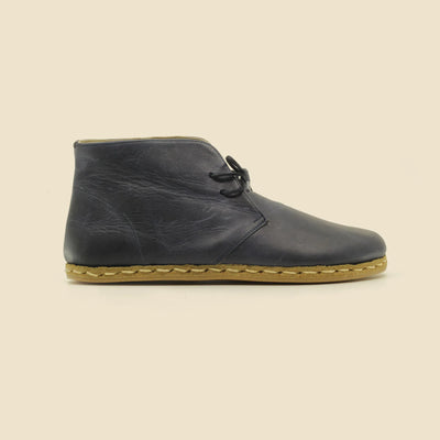 navy blue leather oxford earthing boots men