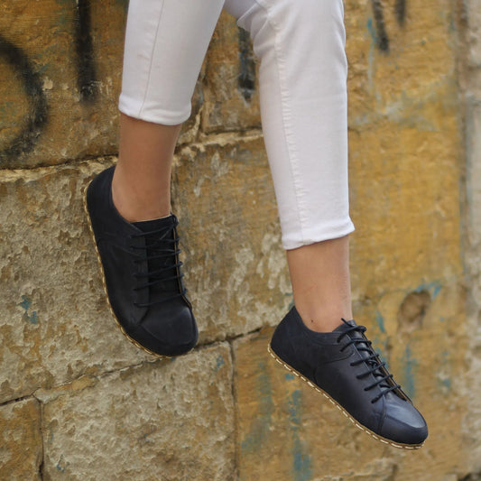 navy blue womens barefoot sneakers