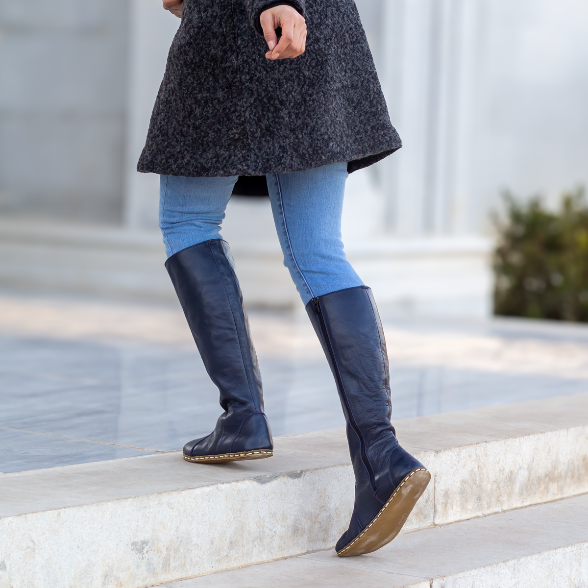 Navy blue boots for girls best sale