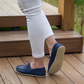 Navy Blue Women's Leather Earthing Barefoot Shoes-Women Barefoot Shoes Modern-Nefes Shoes-5-Nefes Shoes