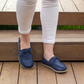 Navy Blue Women's Leather Earthing Barefoot Shoes-Women Barefoot Shoes Modern-Nefes Shoes-5-Nefes Shoes