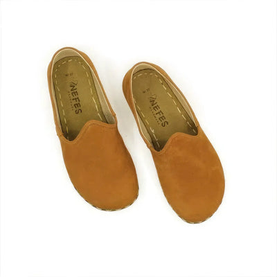 nubuck orange barefoot grounding shoes for women