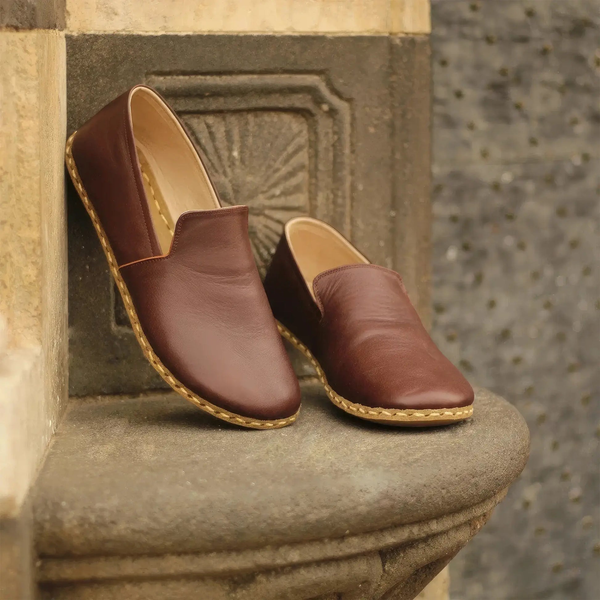 nubuck orange oxford barefoot shoes for women