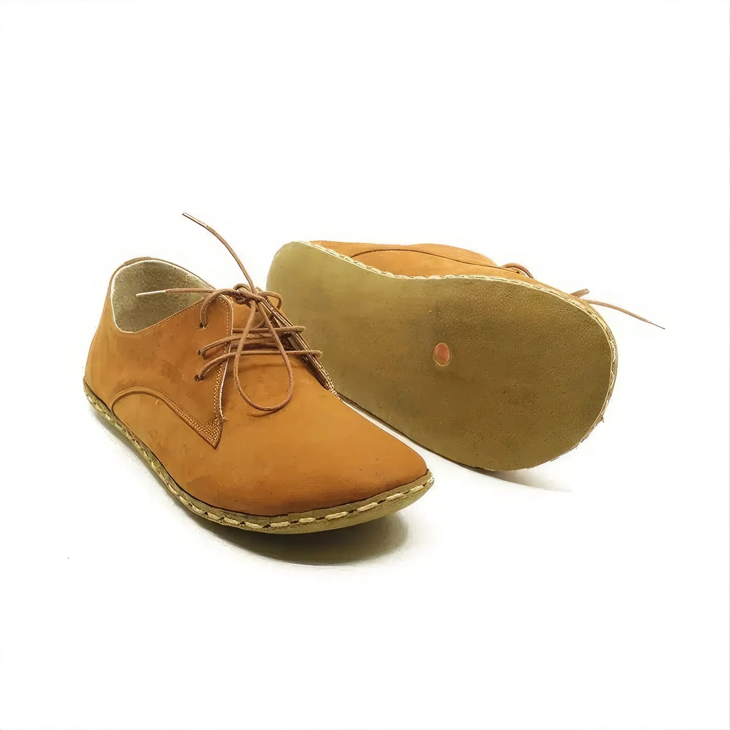 orange leather barefoot shoes men minimalist