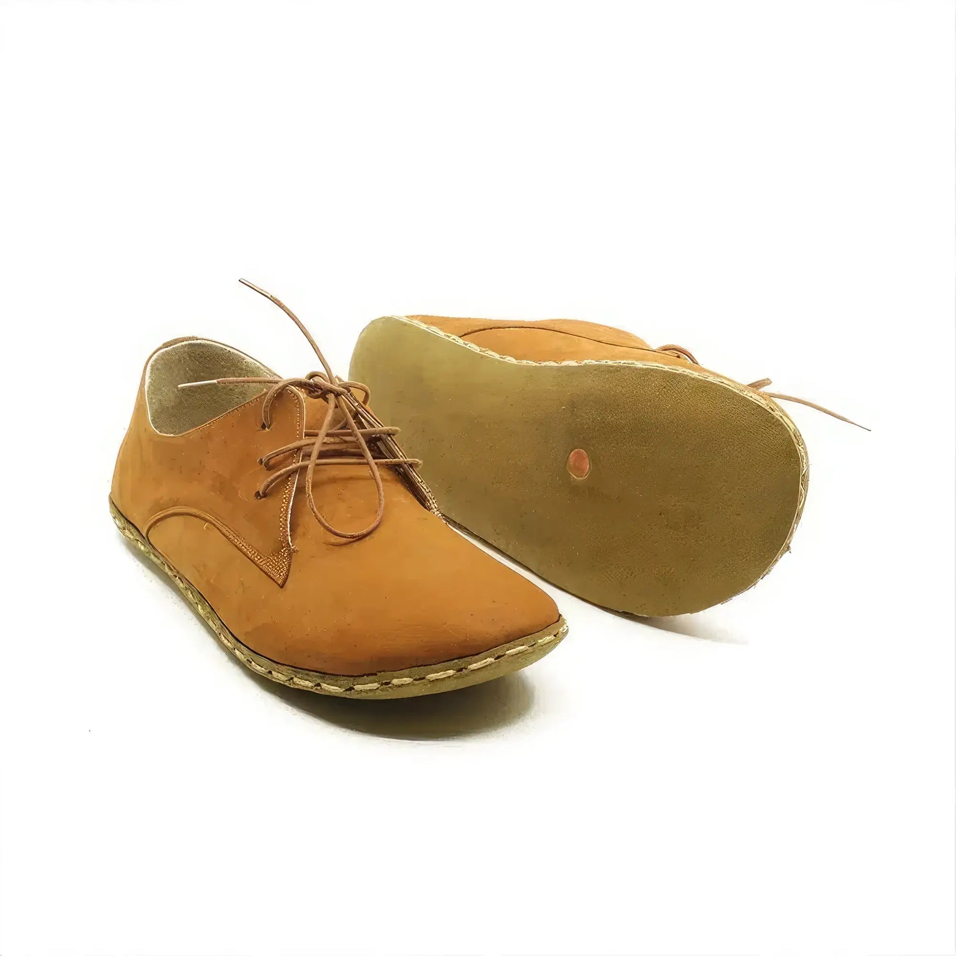 orange leather barefoot shoes men minimalist