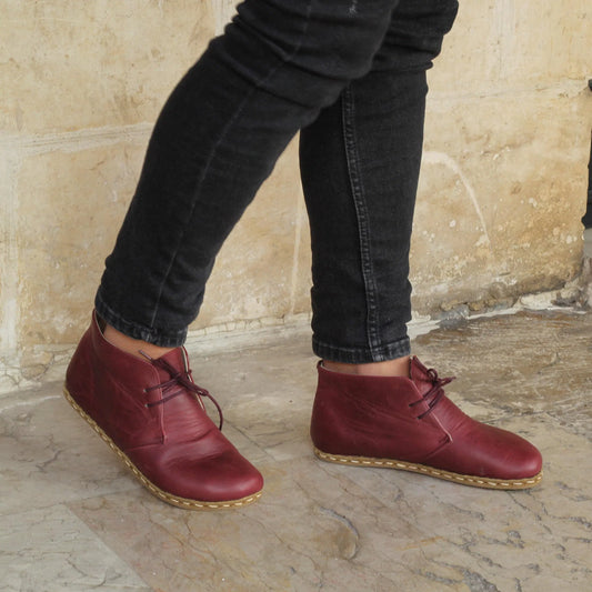 oxford earthing boots burgundy mens