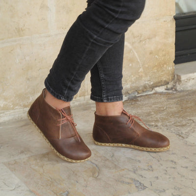 oxford earthing boots crazy classic brown mens