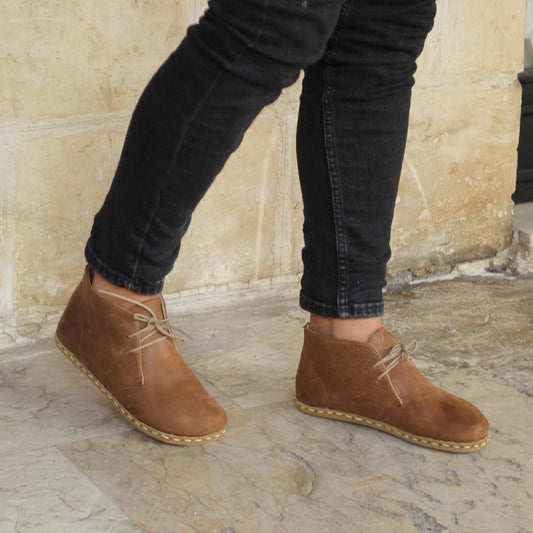oxford earthing boots matte brown mens