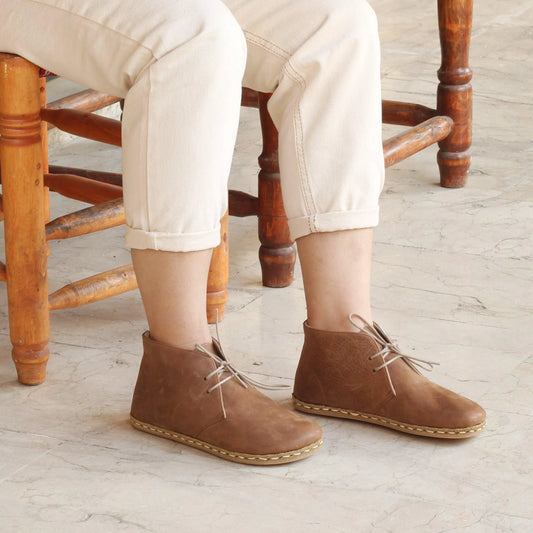 oxford earthing boots matte brown womens