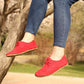 Oxford Style Lace-up Nubuck Red Women's Shoes-nefesshoes-4-Nefes Shoes