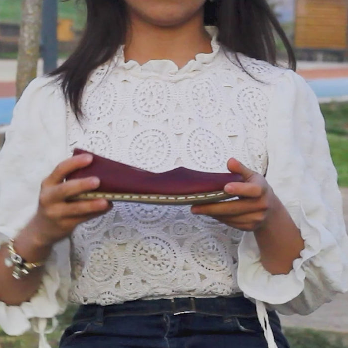 Barefoot Flat Shoes Burgundy for Women
