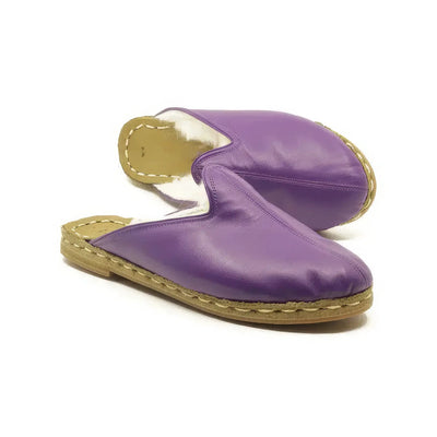 purple sheepskin slippers for men cozy