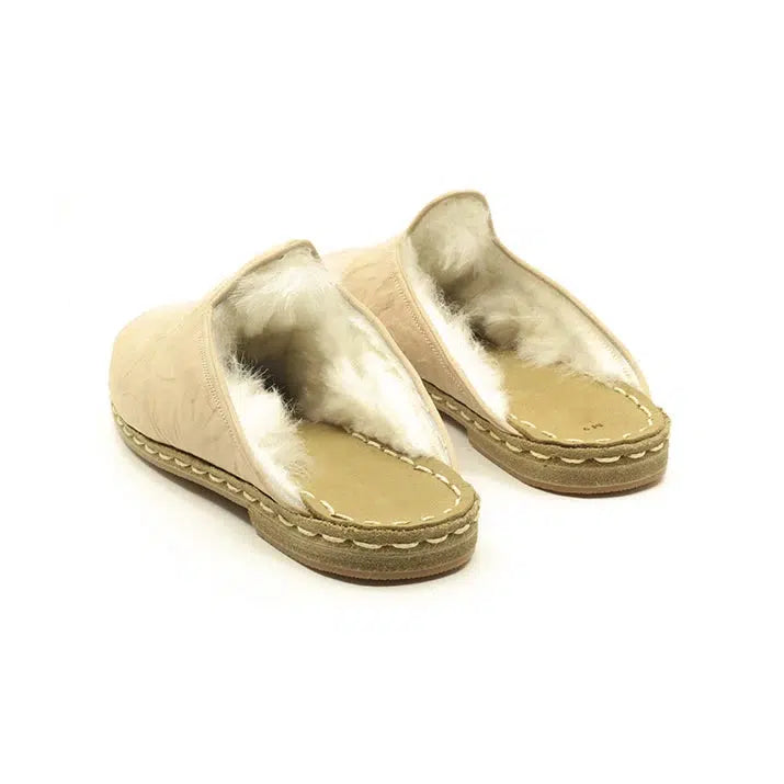 sheepskin furry gray mens slippers