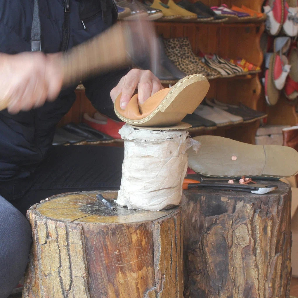 Sheepskin Light Brown Women's Slippers-Women Barefoot Slipper Furry-nefesshoes-4-Nefes Shoes