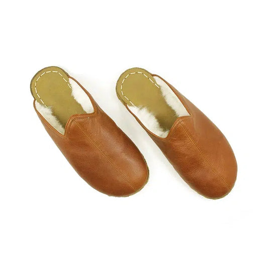 sheepskin slippers brown mens