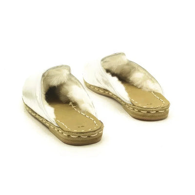 silver sheepskin slippers for men shiny furry