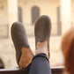 soft gray sheepskin house slippers for women