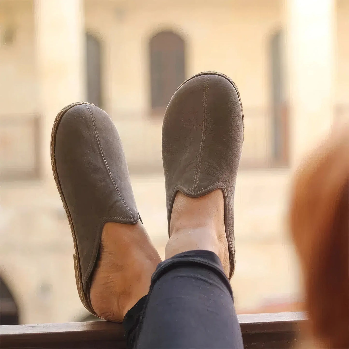 soft gray sheepskin house slippers for women