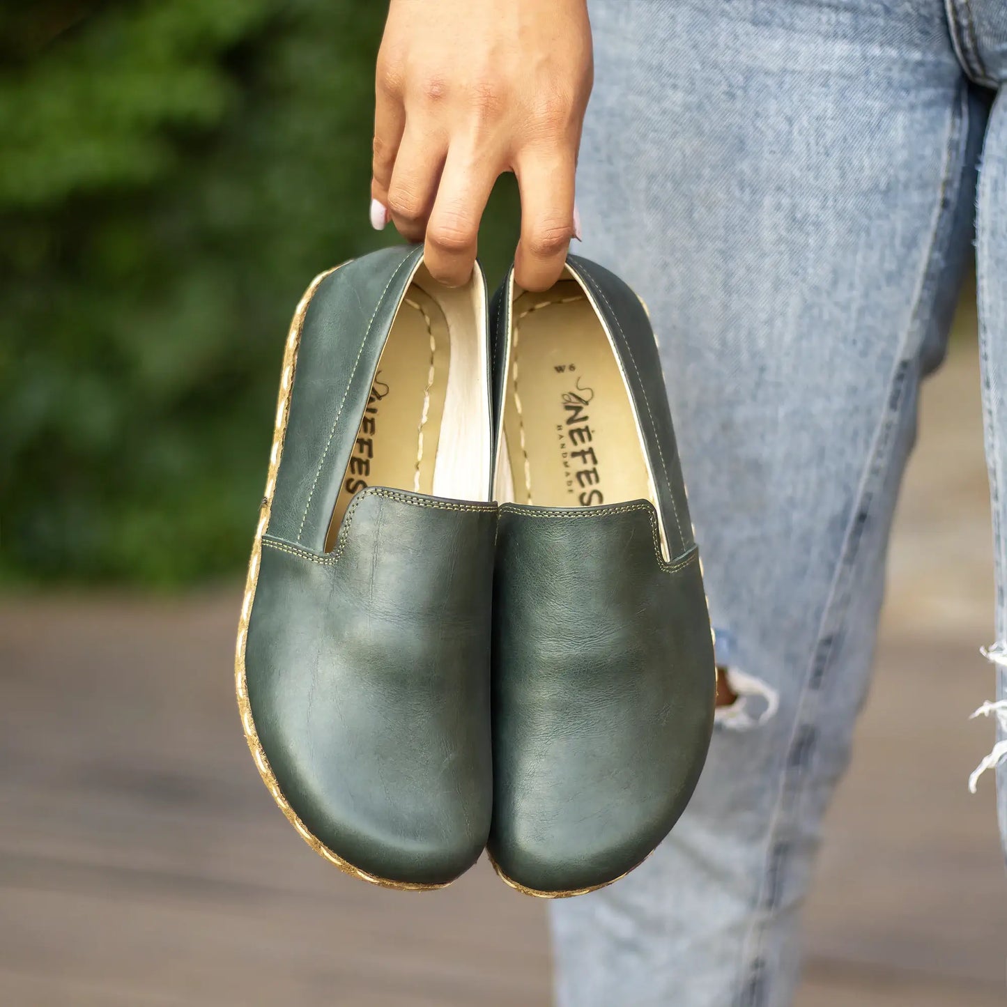 soft leather barefoot shoes women toledo green