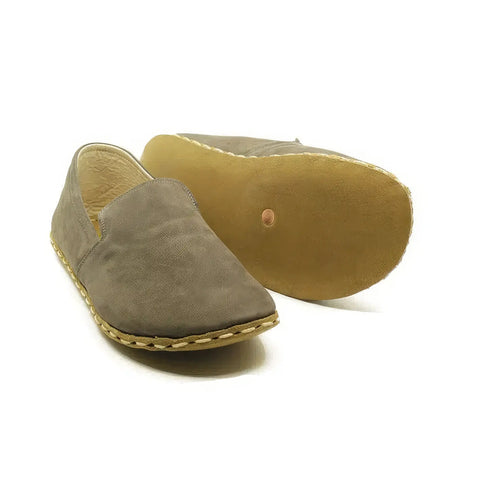 soft nubuck leather barefoot shoes men gray
