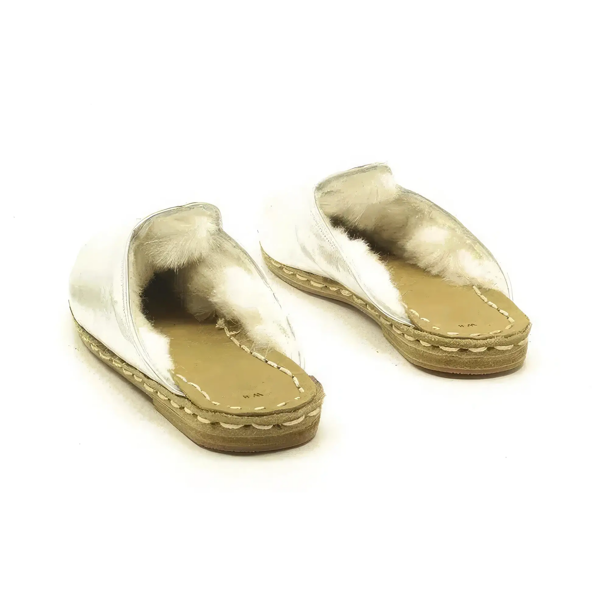 soft shiny silver sheepskin house slippers women