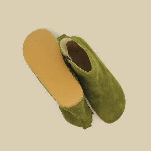 stylish barefoot boots men green zipper design